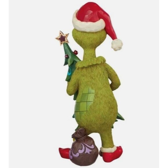 Jim Shore 20" Holiday Grinch Stealing Tree Statue, Grinch Tugging Christmas Tree - Picture 4 of 6